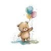 Tableau sur toile ourson ballons 30x45 cm Fabriqué en France