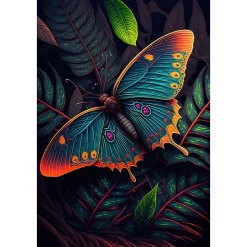 Tableau sur toile papillon néon 30x45 cm Fabriqué en France