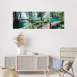 Tableau sur toile tropical 45x135 cm Fabriqué en France