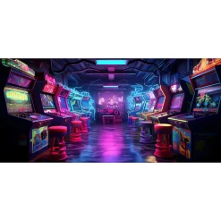 Tableau sur verre synthétique arcade rétro 65x145 cm Fabriqué en France
