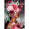 Tableau sur verre synthétique buste de fleurs 80x120 cm Fabriqué en France