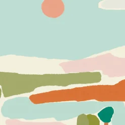 Tableau été en couleurs en toile imprimée, 90x60 cm