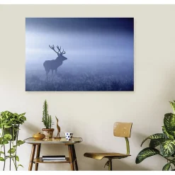 Tableau toile en kit BLUE MISTY DEER 140 x 95 cm - Toile textile sans PVC, Made in France par Scenolia