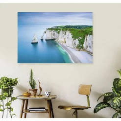 Tableau toile en kit ETRETAT 140 x 95 cm - Toile textile sans PVC, Made in France par Scenolia