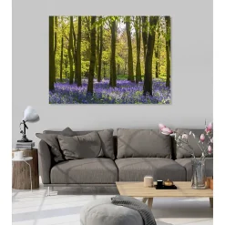 Tableau toile en kit FORET DE JACINTHES 180 x 130 cm - Toile textile sans PVC, Made in France par Scenolia