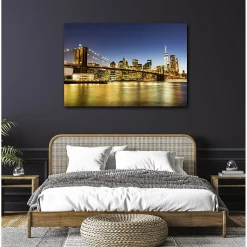 Tableau toile en kit LE PONT DE BROOKLYN 140 x 95 cm - Toile textile sans PVC, Made in France par Scenolia