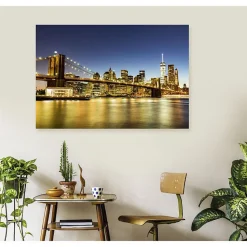 Tableau toile en kit LE PONT DE BROOKLYN 140 x 95 cm - Toile textile sans PVC, Made in France par Scenolia