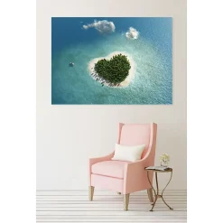 Tableau toile en kit LOVE ISLAND 180 x 130 cm - Toile textile sans PVC, Made in France par Scenolia