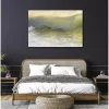 Tableau toile en kit MER DE JADE 140 x 95 cm - Toile textile sans PVC, Made in France par Scenolia
