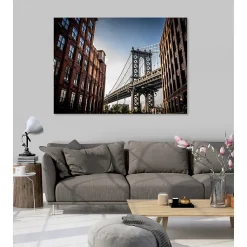 Tableau toile en kit NY BROOKLYN 180 x 130 cm - Toile textile sans PVC, Made in France par Scenolia