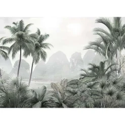 Tableau toile en kit PALMIERS TROPICAUX 180 x 130 cm - Toile textile sans PVC, Made in France par Scenolia
