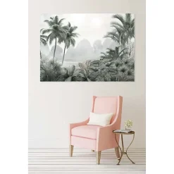 Tableau toile en kit PALMIERS TROPICAUX 180 x 130 cm - Toile textile sans PVC, Made in France par Scenolia