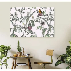 Tableau toile en kit PERROQUETS 140 x 95 cm - Toile textile sans PVC, Made in France par Scenolia