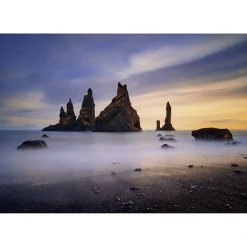 Tableau toile en kit REYNISDRANGAR ISLANDE 180 x 130 cm - Toile textile sans PVC, Made in France par Scenolia