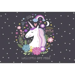 Tableau toile en kit UNICORNS ARE REAL 140 x 95 cm - Toile textile sans PVC, Made in France par Scenolia