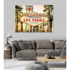 Tableau toile en kit WELCOME TO LAS VEGAS 180 x 130 cm - Toile textile sans PVC, Made in France par Scenolia