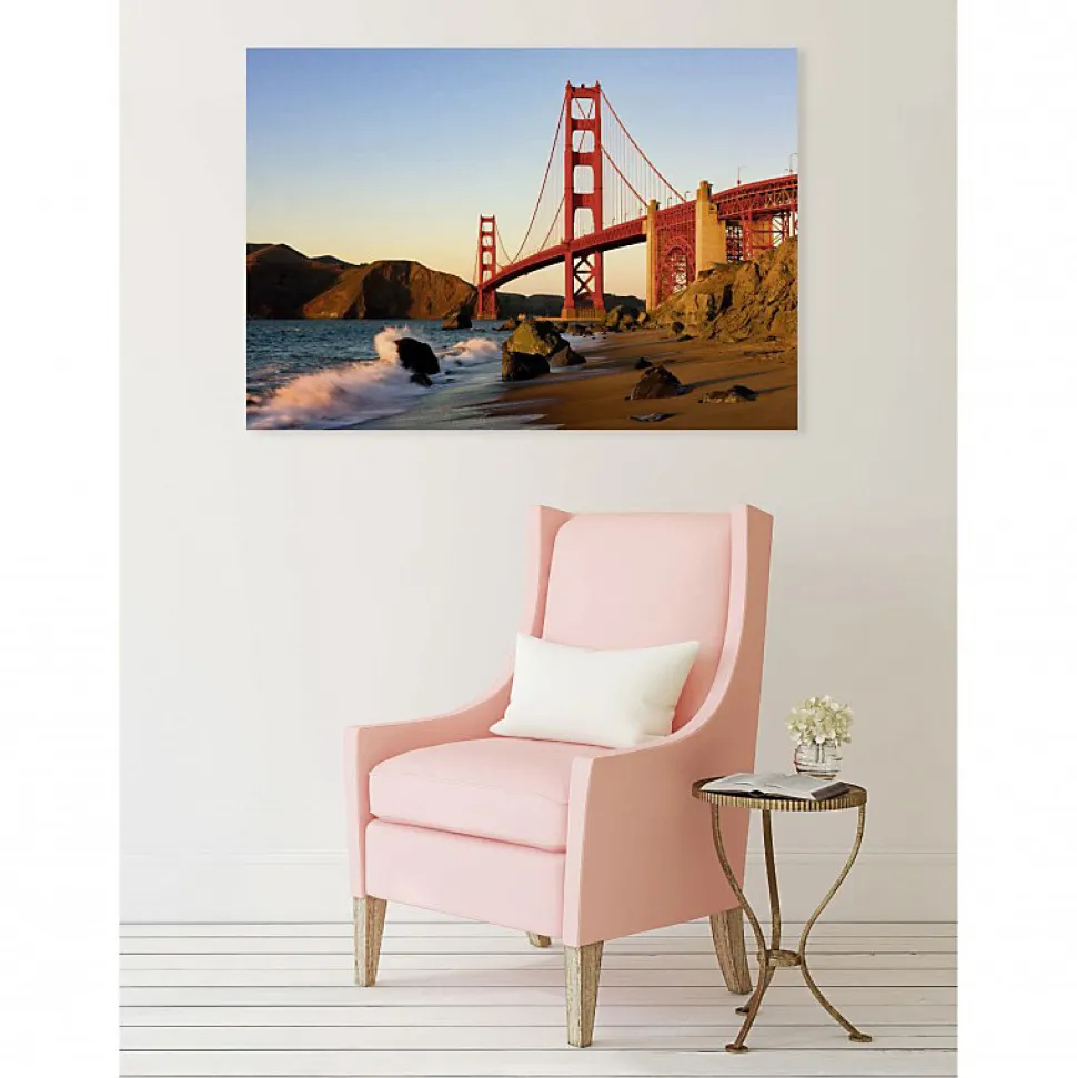 Tableau toile XXL en kit Golden Gate 130 x 90 cm - Toile textile sans PVC