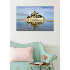 Tableau toile XXL en kit Baie Du Mont Saint Michel 90 x 60 cm - Toile textile sans PVC