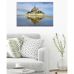 Tableau toile XXL en kit Baie Du Mont Saint Michel 90 x 60 cm - Toile textile sans PVC