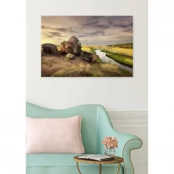 Tableau toile XXL en kit Stone Alone 90 x 60 cm - Toile textile sans PVC
