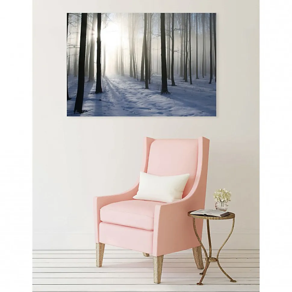 Tableau toile XXL en kit Foret D'Hiver 130 x 90 cm - Toile textile sans PVC