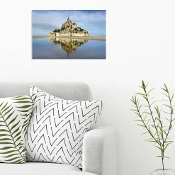 Tableau toile XXL en kit Baie Du Mont Saint Michel 60 x 40 cm - Toile textile sans PVC