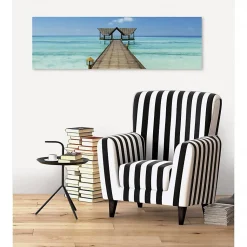 Tableau toile XXL en kit Bora Bora 130 x 40 cm - Toile textile sans PVC