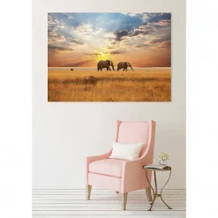 Tableau toile XXL en kit Savane Africaine 180 x 130 cm - Toile textile sans PVC