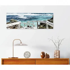Tableau toile XXL en kit Direction Baignade 90 x 30 cm - Toile textile sans PVC