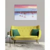 Tableau toile XXL en kit Le Lac Aux Flamants Roses 130 x 90 cm - Toile textile sans PVC