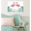 Tableau toile XXL en kit Flamingo In Love 60 x 40 cm - Toile textile sans PVC