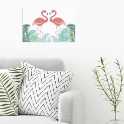 Tableau toile XXL en kit Flamingo In Love 60 x 40 cm - Toile textile sans PVC