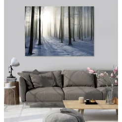 Tableau toile XXL en kit Foret D'Hiver 180 x 130 cm - Toile textile sans PVC