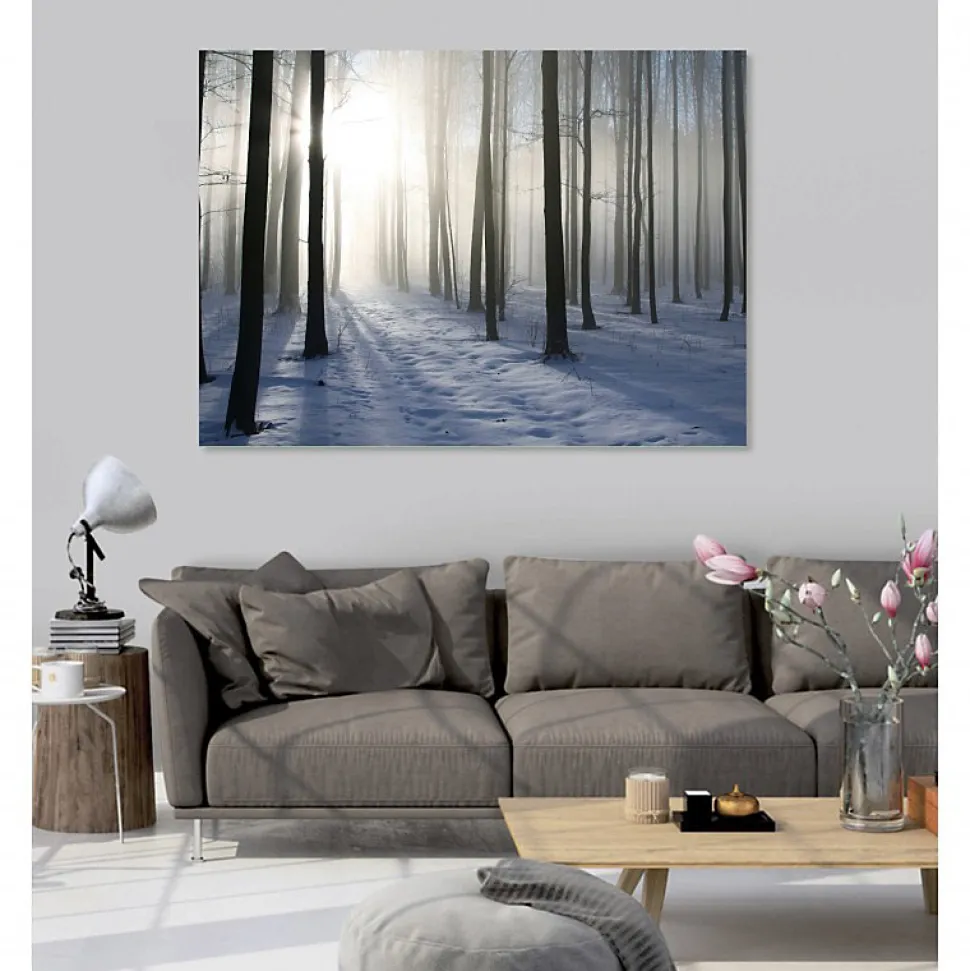 Tableau toile XXL en kit Foret D'Hiver 180 x 130 cm - Toile textile sans PVC