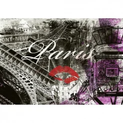 Tableau toile XXL en kit Paris 60 x 40 cm - Toile textile sans PVC
