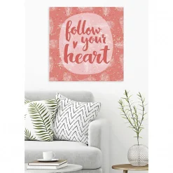Tableau toile XXL en kit Follow Your Heart 90 x 90 cm - Toile textile sans PVC