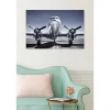 Tableau toile XXL en kit Avion À Hélices 90 x 60 cm - Toile textile sans PVC
