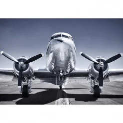 Tableau toile XXL en kit Avion À Hélices 90 x 60 cm - Toile textile sans PVC