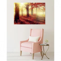 Tableau toile XXL en kit Soleil D'Automne 130 x 90 cm - Toile textile sans PVC