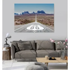 Tableau toile XXL en kit Road 66 180 x 130 cm - Toile textile sans PVC
