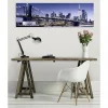 Tableau toile XXL en kit Blue Brooklyn Bridge 130 x 40 cm - Toile textile sans PVC