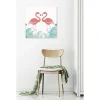 Tableau toile XXL en kit Flamingo In Love 60 x 60 cm - Toile textile sans PVC