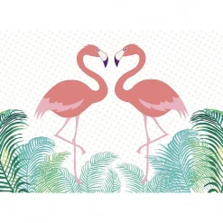 Tableau toile XXL en kit Flamingo In Love 130 x 90 cm - Toile textile sans PVC