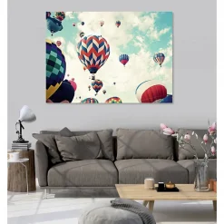Tableau toile XXL en kit Vol De Montgolfieres 180 x 130 cm - Toile textile sans PVC