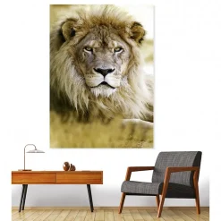 Tableau toile XXL en kit Lion 130 x 180 cm - Toile textile sans PVC