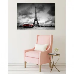 Tableau toile XXL en kit Paris Noir Et Blanc 130 x 90 cm - Toile textile sans PVC