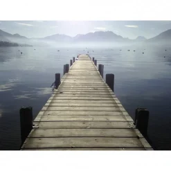 Tableau toile XXL en kit Annecy Dans La Brume 180 x 130 cm - Toile textile sans PVC