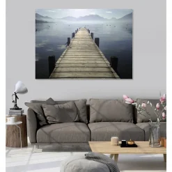 Tableau toile XXL en kit Annecy Dans La Brume 180 x 130 cm - Toile textile sans PVC