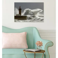 Tableau verre acrylique Phare De Porto paysage mer 60 x 40 cm - Décoration murale photo pour la maison