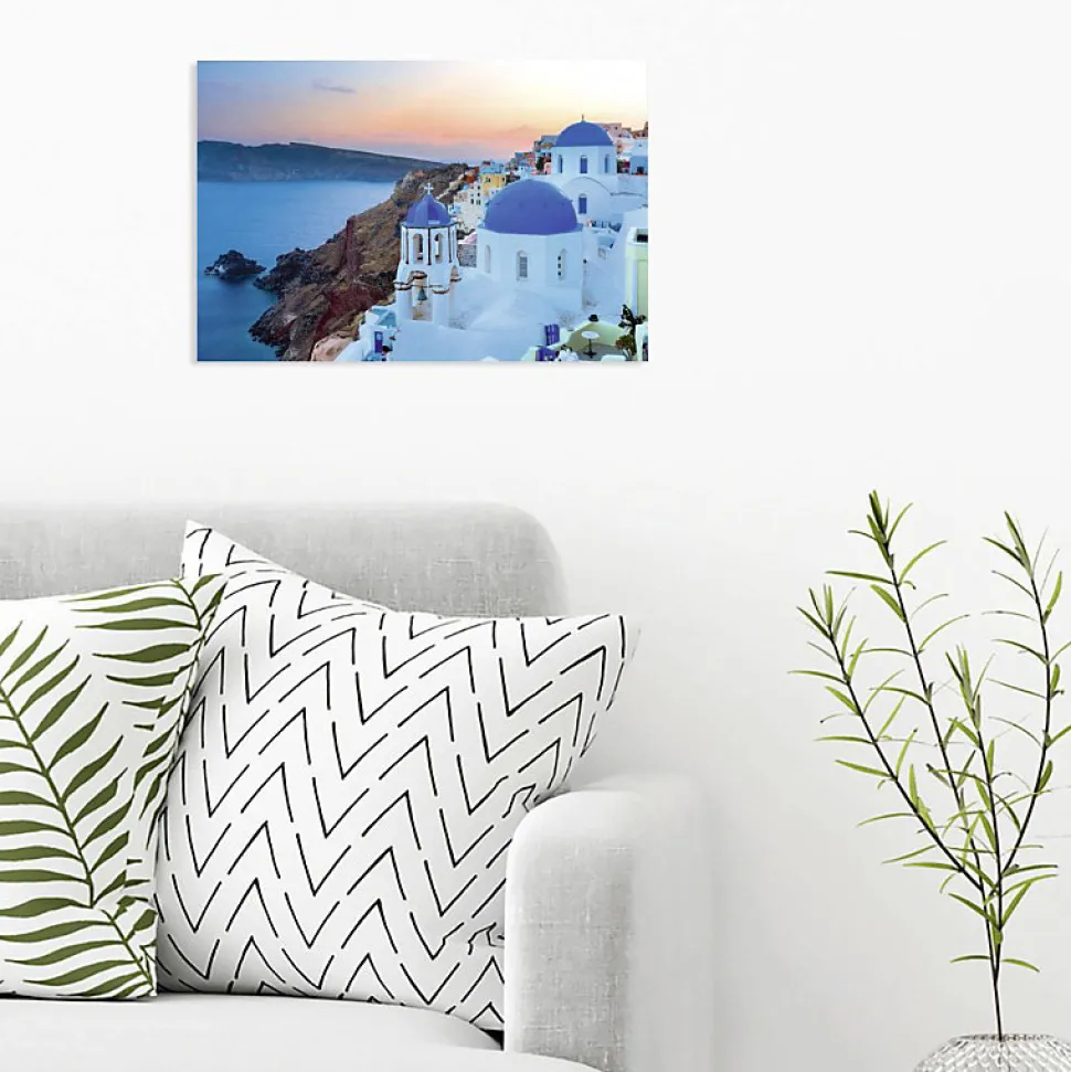 Tableau verre acrylique Santorin 60 x 40 cm - Décoration murale photo pour la maison